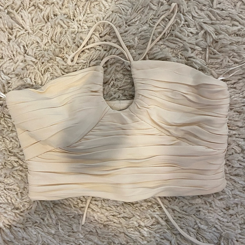 ZARA CROP TOP BEIGE size MEDIUM